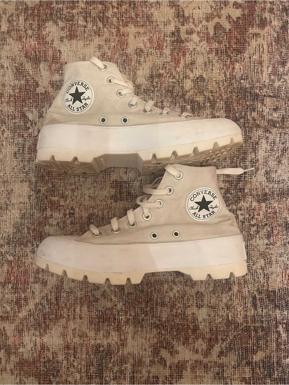 Converse High Top Platform Sneakers - Cream